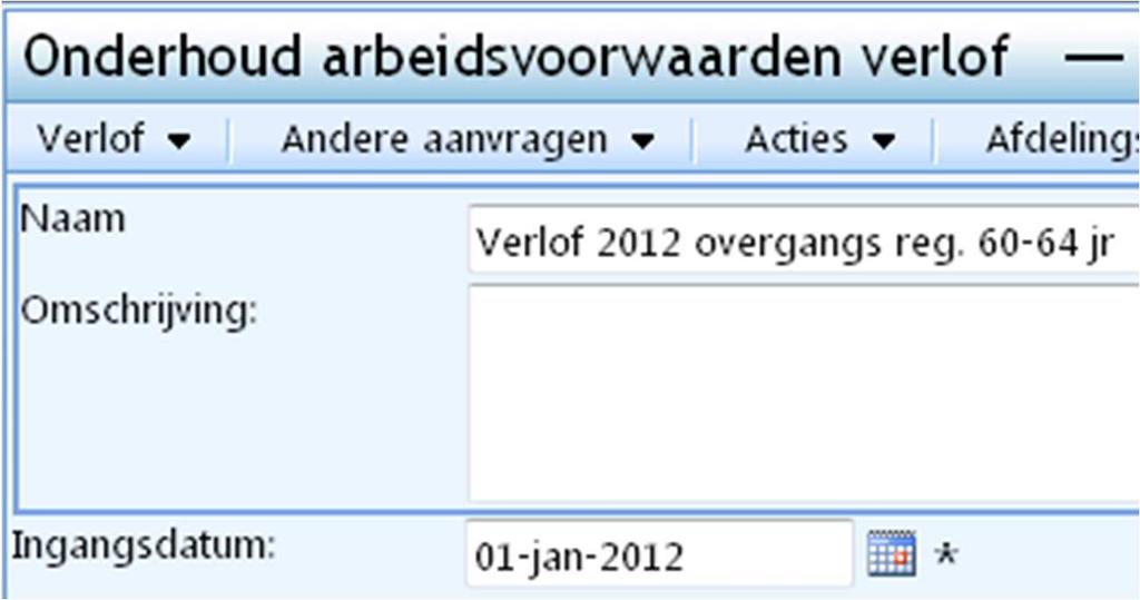 verlof 2012 overgangsregeling 60 t/m 64 jaar. Voorbeeld 5.