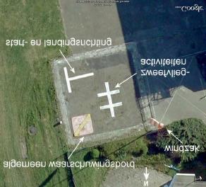 In het seinenvierkant (figuur 2) wordt onder meer de landingsrichting aangegeven. Dit is de officiële aanduiding voor welke baan in gebruik is.