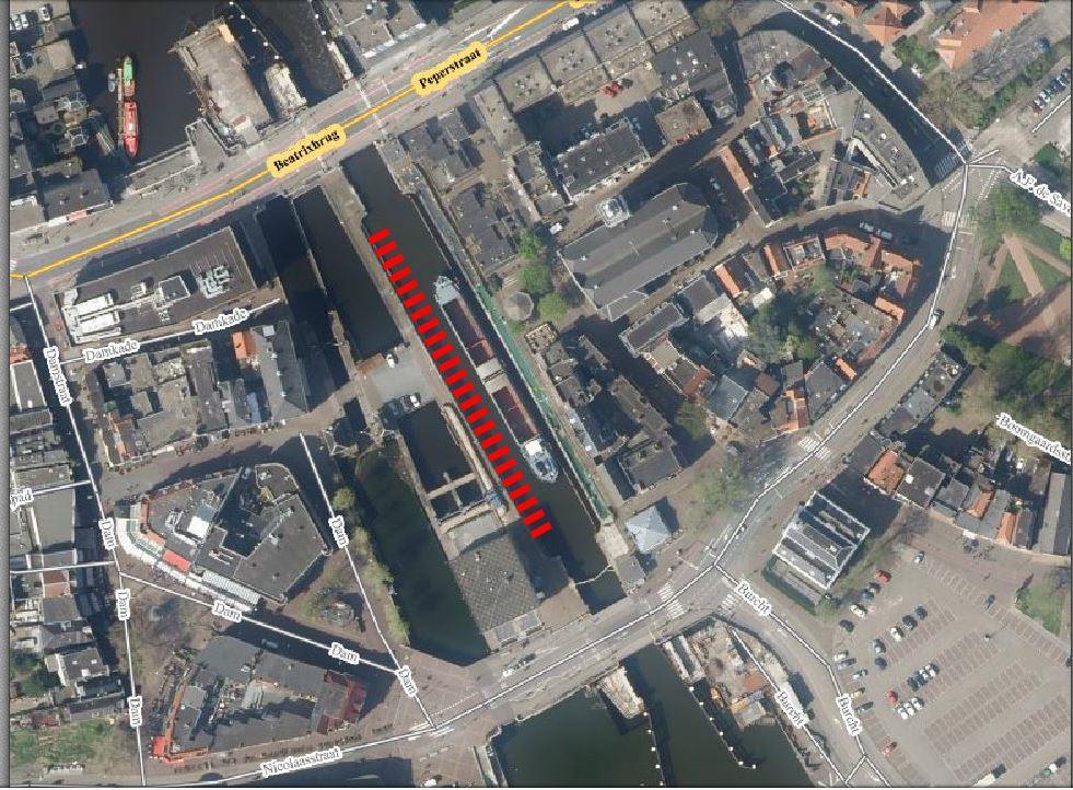 Fase 1 Sluiskolk Werkzaamheden: Westzijde - Tijdelijk remmingwerk (buispalen) aanbrengen Periode: april 2019 (2