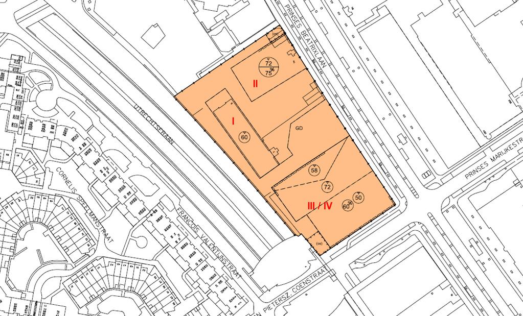 2. UITGANGSPUNTEN 2.1. Situatie Het stedenbouwkundig plan De Monarch is opgedeeld in een 4-tal deelgebieden te weten Monarch I t/m IV.