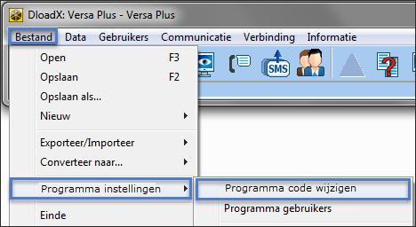 SATEL VERSA Plus 17 3.1.2 Wijzigen van de toegangscode van het DLOADX programma 1. Klik op Bestand Toegang instellingen Programma code wijzigen (Fig. 5).