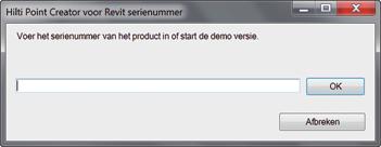 1. Algemeen 1.1 Eerste installatie Start het.exe-bestand van de Hilti Point Creator en volg de installatie-aanwijzingen op het beeldscherm. 1.2 Starten van de Point Creator Na succesvolle installatie wordt de software automatisch samen met de Revit software gestart.