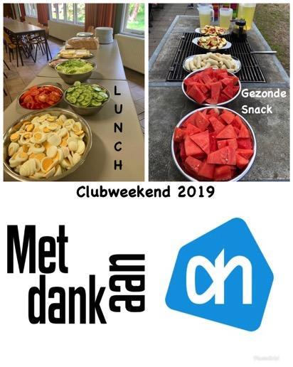 Clubweekend Grote dank aan de Albert Heijn Achtergracht voor het sponsoren van een deel van de boodschappen!