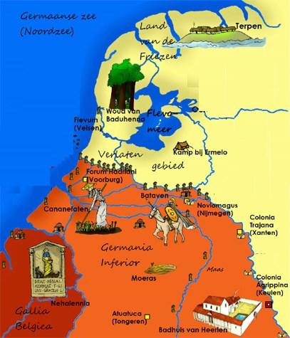 Het gebied werd bevolkt door allerlei stammen: A. De Bataven B. De Cananefaten/Kaninefaten C. De Chamaven D.