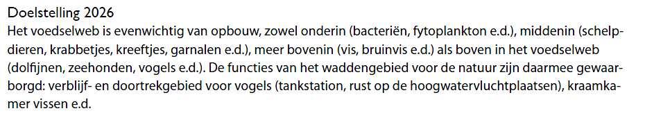 Uitvoeringsplan Waddenfonds 2010-2014 Thema 1 Ecosysteem, habitat en soorten