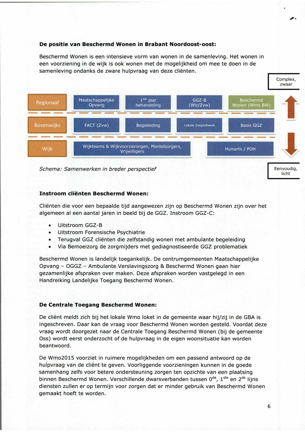 Scan nummer 3 van 3 - Scanpagina 6 van 8 É :,Q De positie van Beschermd Wonen in Brabant Noordoost-oost: Beschermd Wonen is een intensieve vorm van wonen in de sameneving.