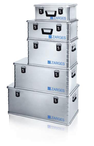 Kisten/ ZARGES-Box ZARGES-Box 01 De veilige en econoische toepassing voor transport en opslag et een copacte constructie. Universele transportkist, geaakt van aluiniu.