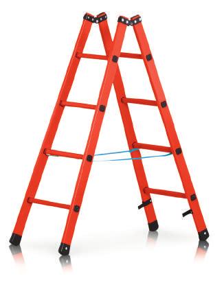 Ladders en traen/ traen, tweezijdig oploopbaar EFA B Trap et glasvezelversterkte sporten Bedoeld voor flexibele toepassing in elektrotechnische of cheische ogevingen én voor werkzaaheden onder