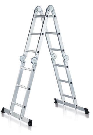 42384 et één stabiliteitsbalk. Lengte als dubbele trap Lengte als enkele ladder Hoogte als werkplatfor Werkhoogte ca.