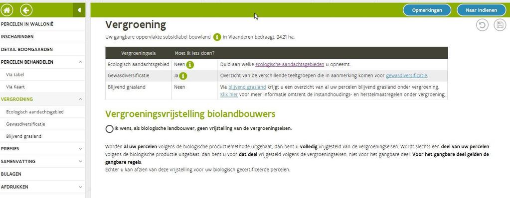 E-loket Vergroening algemeen Oppervlakte