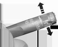 HI : snel LO : langzaam INT : intervalwissen of automatisch wissen met regensensor OFF : uit Hendel omlaag in de stand 1x duwen om wissers één