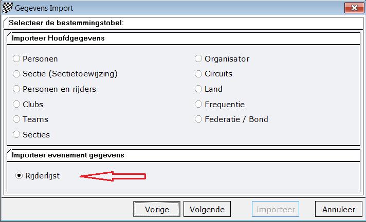 U selecteert Tekst met separators en koptekst. Selecteer het te importeren CSV bestand door (de naam is standaard nummers met export.