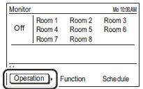 6-2. Omschakelen naar het scherm Operation 1 Wanneer u met de pijltjestoets (links/rechts) in het menu op het monitorscherm Operation selecteert en u drukt op de