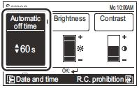 9-4-1. Tijdinstelling automatische uitschakeling achtergrondverlichting Hier kan u instellen wanneer de achtergrondverlichting van het scherm automatisch moet uitgaan.