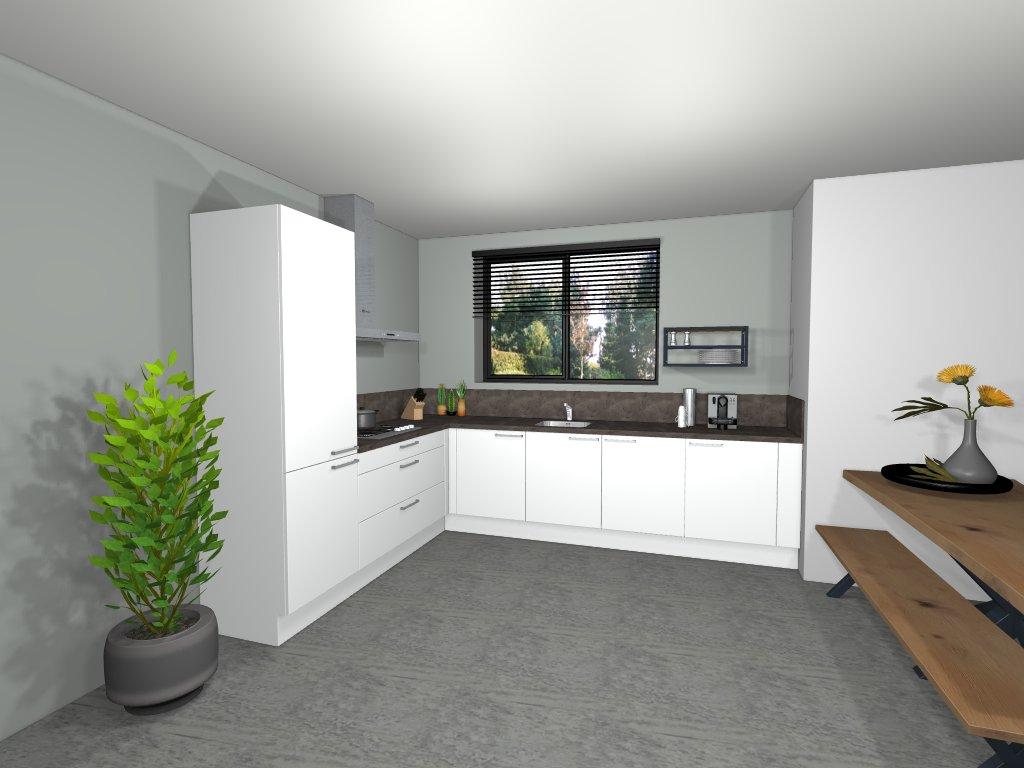 Deze keuken is opgenomen in de koopsom van de woning Bouwnummer: 672, 676, 677, 681, 685, 694, 698 en 701 Model: Frontkleur: Greep: Kastkleur: Werkblad: Spoelbak: Kraan: Uno kunsstof fijnstructuur