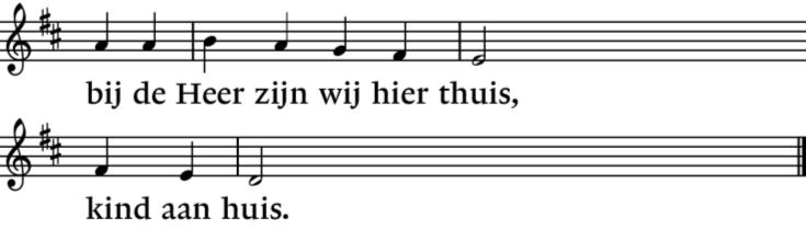 elkaar bij name, roepen wij met hart en mond levenswoorden: ja en amen als de kerk van liefde leest is het feest! 287:5 Rond het licht dat leven doet groeten wij elkaar met vrede.