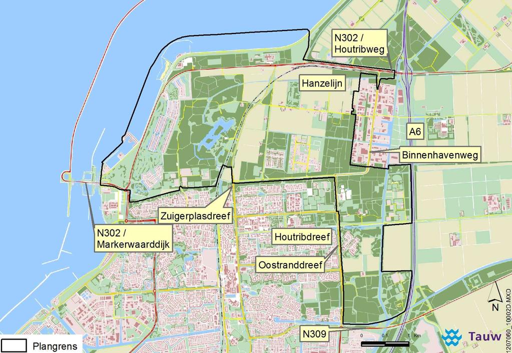 Figuur 1.1 Plangebied Stadsrandgebied 2 Wettelijk kader Het wettelijk kader voor de externe veiligheid verschilt per type risicobron. Hieronder wordt dit nader toegelicht.