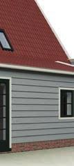 houtskeletbouw; Getimmerde houten dakgoten, in kleur geschilderd; Daken van geïsoleerde prefab houten dakelementen met keramische dakpannen;