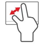 Hierdoor kunt u toepassingen met slechts enkele eenvoudige gebaren beheren, zoals: Binnenwaartse veegbeweging vanuit een hoek: Open Windows-hulpmiddelen door vanaf de rechter- of linkerzijde naar het
