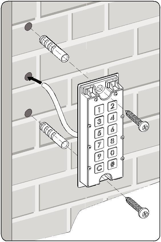 STAP 3A Plaats de kabel door het middelste gat in de paal. STAP 4 Positioneer SlimStone en span beide Quick-Fix-bevestigingen aan.