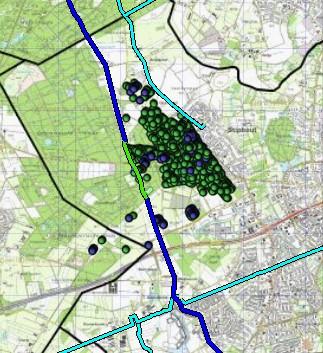 4.2 Groepsrisico (GR) Het groepsrisico van de leiding ter hoogte van het plangebied is berekend voor zowel de huidige situatie inclusief de toekomstige uitbreiding Horeca-Natuurpoort.