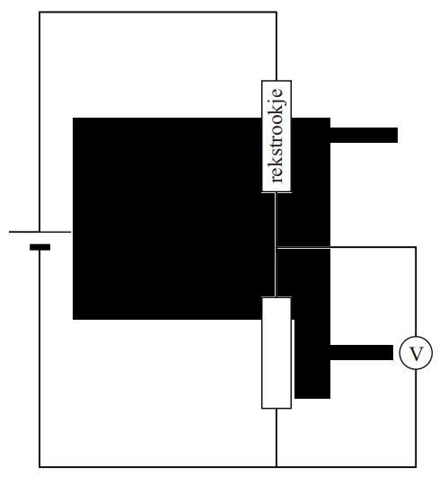 Door deze weerstandsverandering te meten, weet men of de kabel te veel uitrekt. Als het strookje uitrekt, wordt de weerstand van de constantaandraad groter.