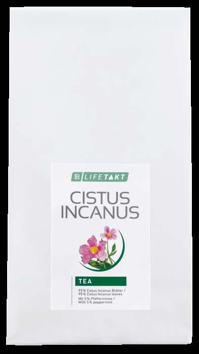 52 Cistus Incanus Cistus Incanus is een groenblijvende struik en groeit op magnesiumrijke grond in Zuid-Europa. De thee die daaruit wordt gewonnen wordt al sinds het jaar 400 na Christus gedronken.