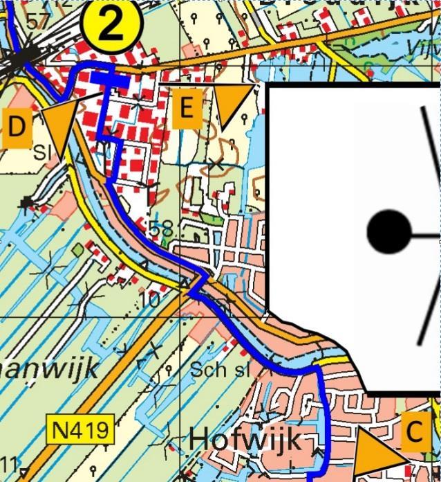 Blokkade 1 is om even te oefenen. Na RC B op de kruising links en je rijdt automatisch de lijn weer op.