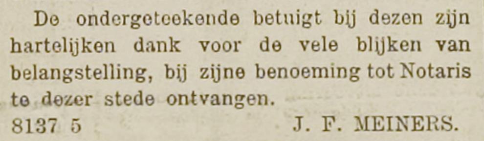 Leidsch Dagblad (14 december 1891) In het Leidsch Dagblad in de periode van 1891 tot 1908 staan talloze advertenties van onroerend goed veilingen die J.F.