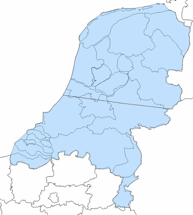 HOL2201H HOL2202H HOL2203H Noord Nederland Brabant en Zeeland Limburg Figuur 2: Overzicht frequentieblok 11C, bestaande uit de allotments HOL2201H, HOL2202H, HOL2203H.