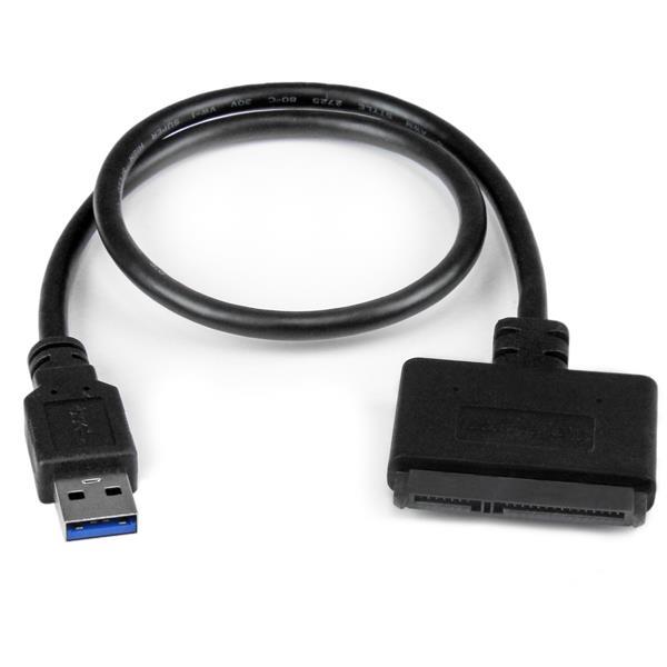 SATA naar USB kabel met UASP Product ID: USB3S2SAT3CB Deze SATA naar USB kabel is een externe schijfadapter die zorgt voor snelle en gemakkelijke toegang tot een SATA schijf via de USB-A poort van