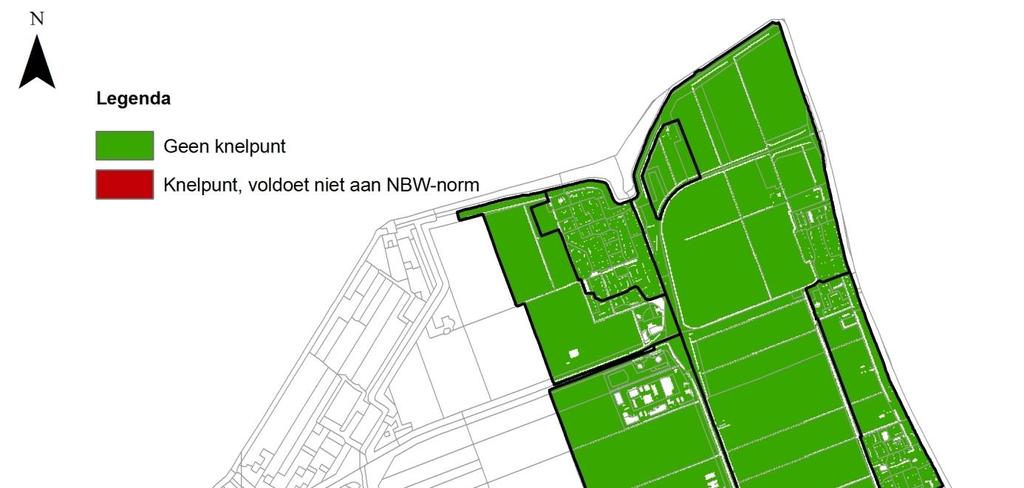 4.4.3 Wateropgave variant C Knelpunten Omdat in variant C alleen de peilvoorstellen voor de bemalen peilvakken OR-4.09.2.1, OR-4.09.2.2, OR-4.09.3.1 en OR-4.09.4.1 zijn gewijzigd ten opzichte van variant A, zijn ook alleen voor deze peilvakken de peilvoorstellen opnieuw getoetst aan de normen voor wateroverlast.