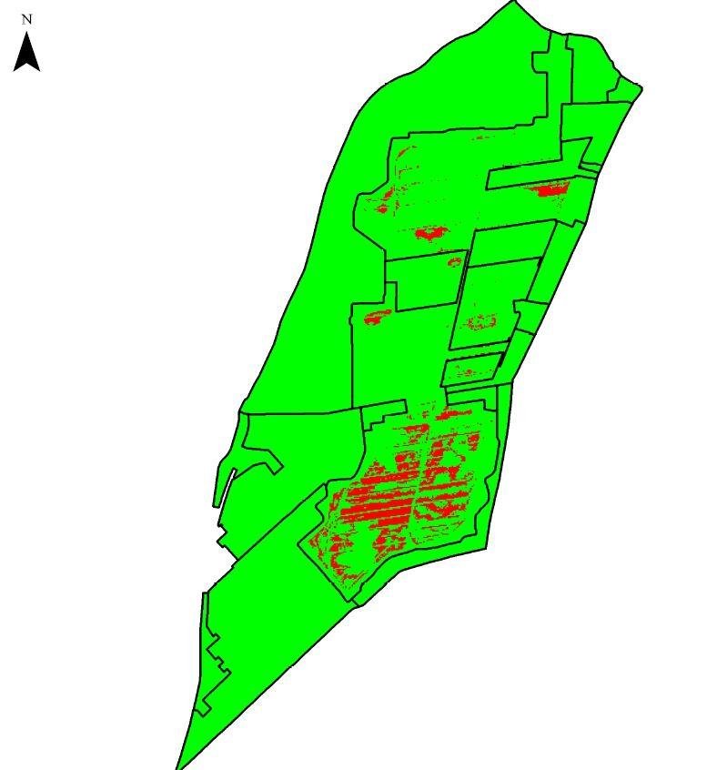In variant B, berging in eigen peilvak, wordt voor de Verenigde Bloklandse- en Korteraarsepolder een totaal oppervlak van 16,1 ha in de peilvakken en 0,6 ha in de peilafwijkingen berekend.