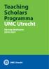 Teaching Scholars. Programma UMC Utrecht. Oproep deelname