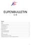 EUPENBULLETIN. nr. 16. Inhoud