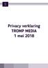 Privacy verklaring TROMP MEDIA 1 mei 2018