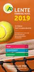 LENTE TENNIS CLUB YPER   TENNISSCHOOL. 10 Weken Start na paasvakantie