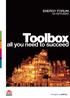 ENERGY FORUM 14-15/11/2012. Toolbox. all you need to succeed