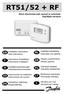 RT51/52 + RF. Room thermostat with manual or automatic Day/Night set-back. Installatie handleiding Instructies voor gebruik