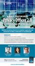 Privacy Officer 2.0 4-DAAGSE PRAKTIJKCURSUS. de Data Protection Officer van morgen