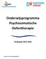 Onderwijsprogramma Psychosomatische Oefentherapie Studiegids 2015-2016