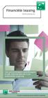 Financiële leasing. Professionelen. Voor personenwagens, bedrijfswagens en alle materieel gebruikt in een professionele omgeving