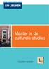 Master in de culturele studies. Faculteit Letteren