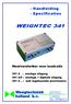WEIGHTEC 341. - Handleiding - Specificaties. Weegtechniek holland b.v. Meetversterker voor loadcells