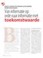 Van informatie op orde naar informatie met toekomstwaarde