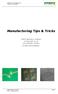 Manufacturing Tips & Tricks