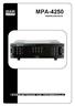 MPA-4250 ORDERCODE D6122