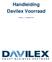Handleiding Davilex Voorraad. Versie 1.1, oktober 2015