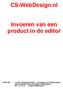 CS-WebDesign.nl. Invoeren van een product in de editor