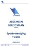 ALGEMEEN BELEIDSPLAN. Sportvereniging Twello 2009-2014. (concept) Postbus 15, 7390 AA Twello Zuiderlaan 5, 7391 TZ Twello